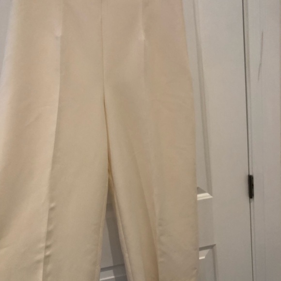 Zara crepe white crop pant - Picture 3 of 4